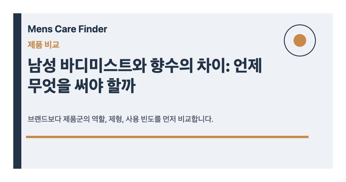 남성 바디미스트와 향수의 차이: 언제 무엇을 써야 할까