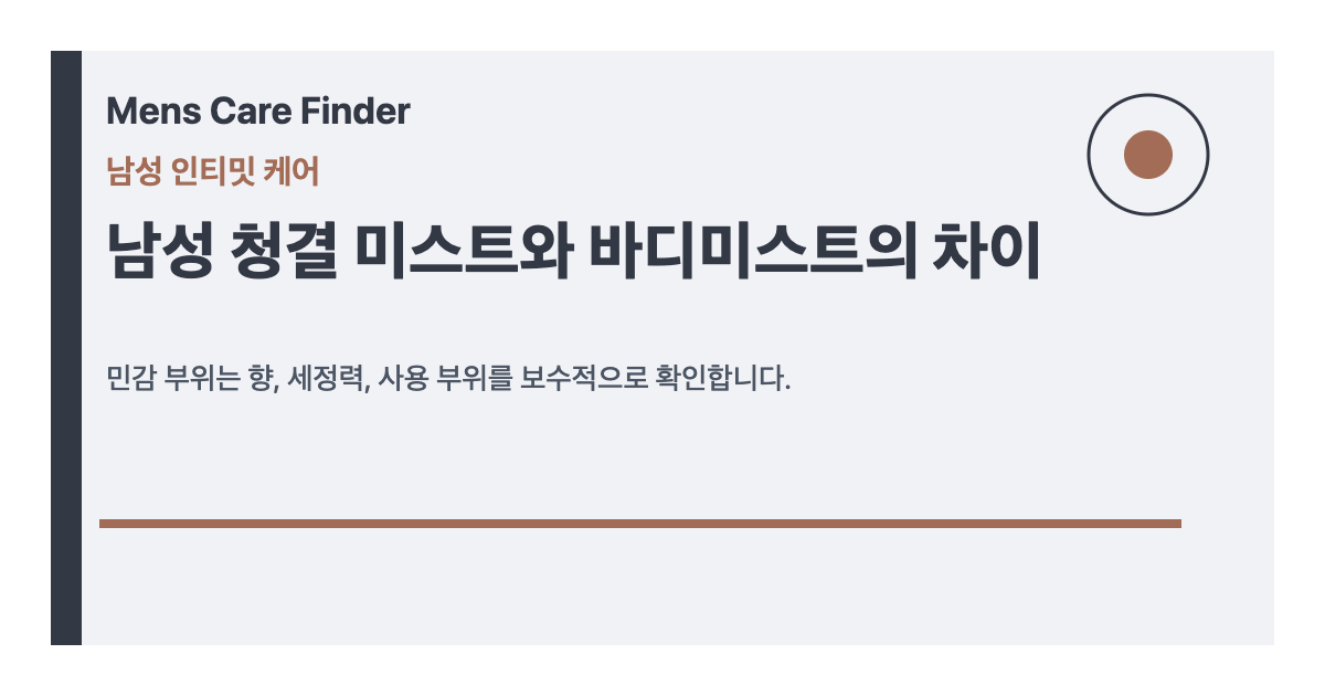 남성 청결 미스트와 바디미스트의 차이 요약 이미지