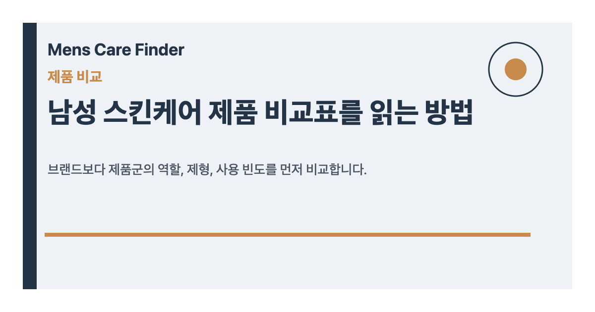 남성 스킨케어 제품 비교표를 읽는 방법