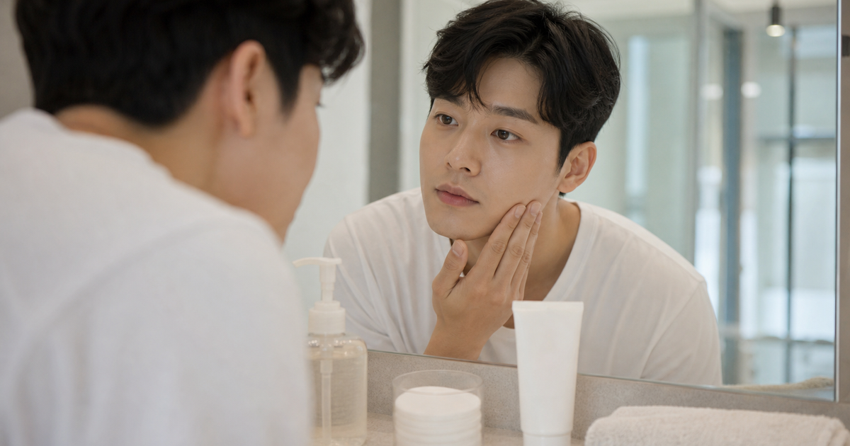 남자 클렌징워터 선크림 세안 본문 체크 이미지