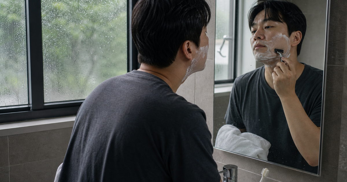 남자 장마철 면도 트러블 기준: 습한 날 따가움 줄이는 면도 루틴 면도 관리 살펴볼 점 루틴 요약 이미지