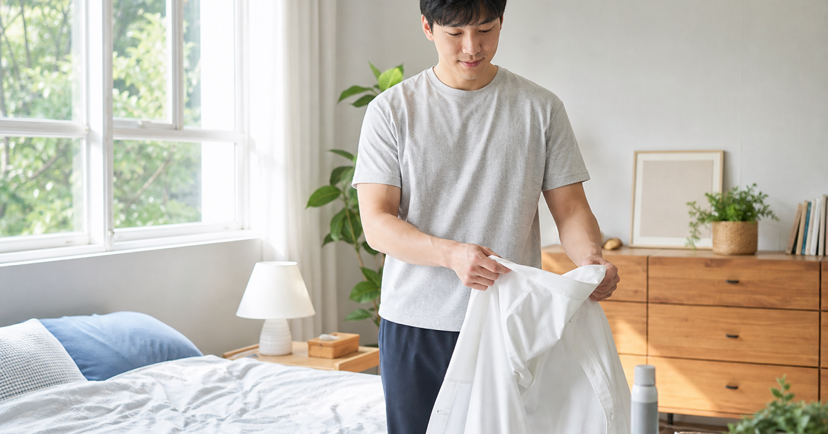 남자 반팔 겨드랑이 냄새 낮시간 기준: 외출 중 산뜻함 체크