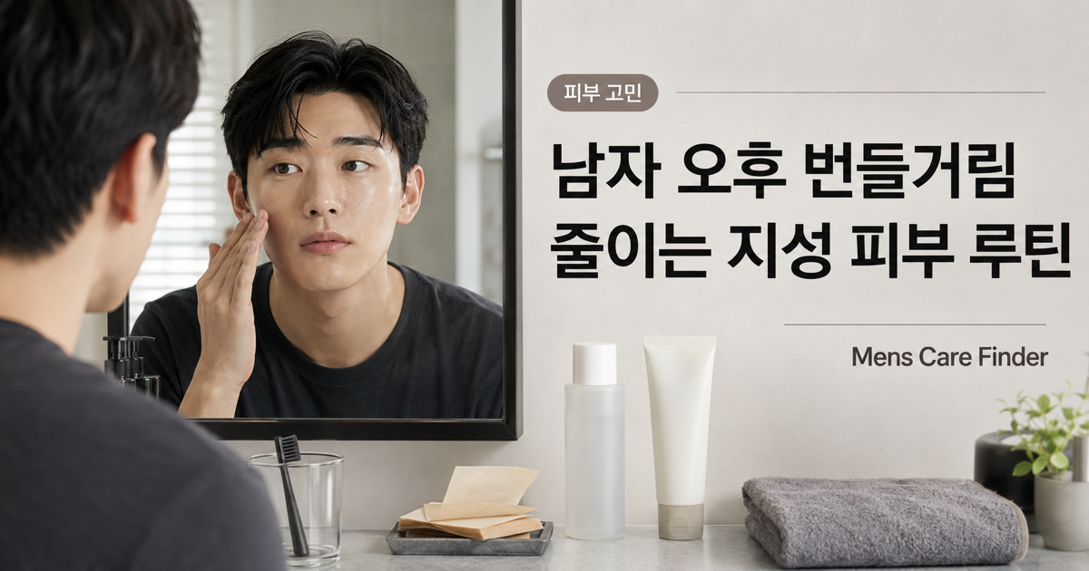 남자 오후 번들거림 줄이는 지성 피부 루틴