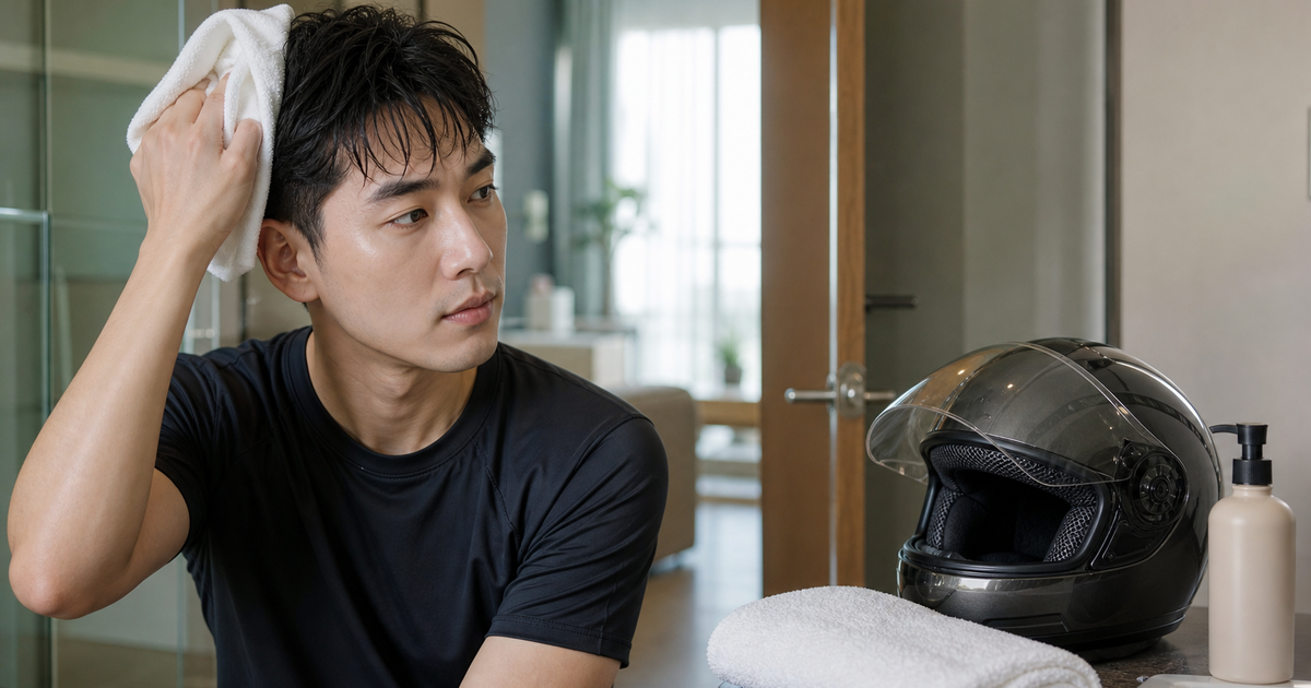 남자 헬멧 착용 후 두피 가려움 본문 체크 이미지
