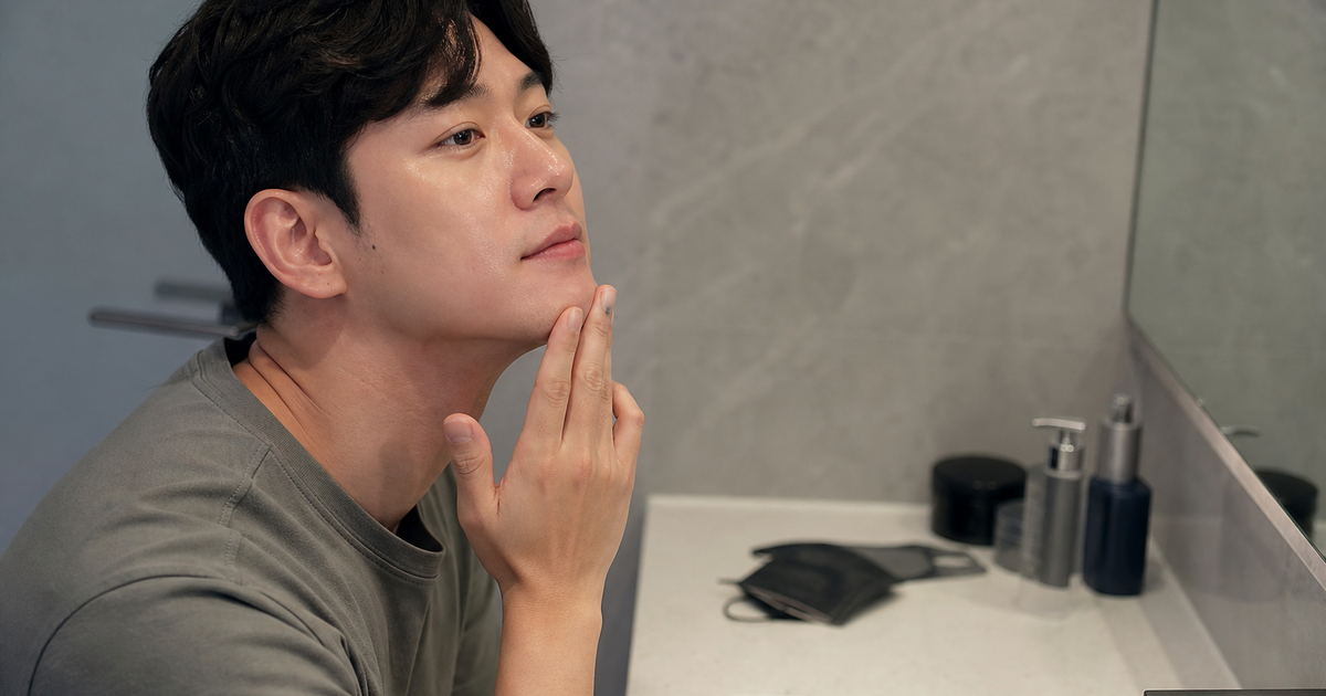 남자 출근길 마스크 턱 트러블 본문 체크 이미지