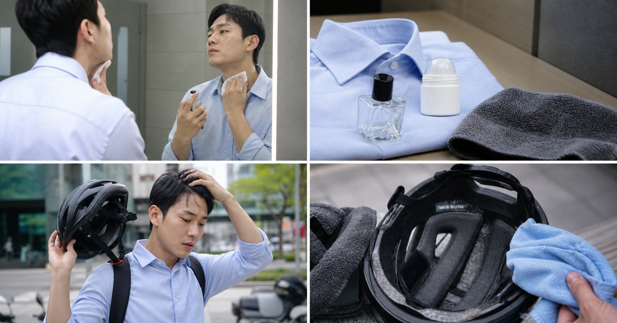 남자 헬멧 두피 눌림 냄새 관리 본문 체크 이미지