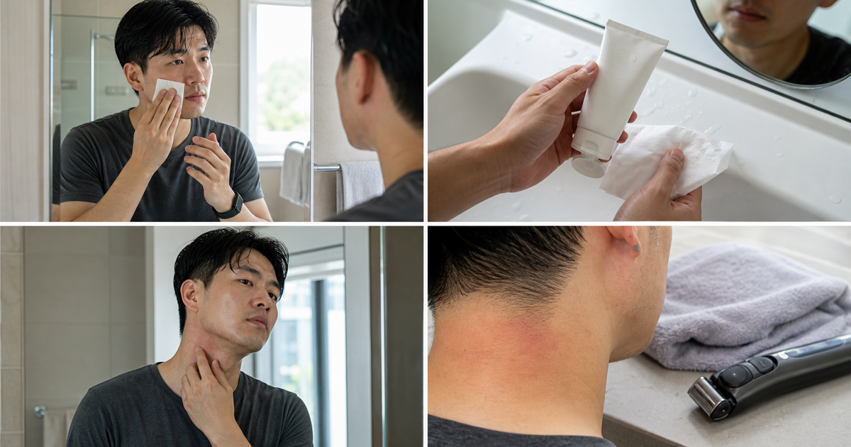 남자 목 뒤 면도 잔털 트러블 관리 기준: 따가움 줄이는 정리 순서 대표 이미지
