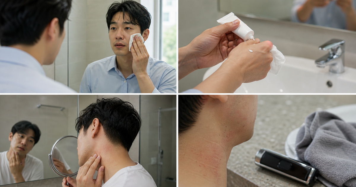 남자 땀 흘린 뒤 선크림 재도포 본문 체크 이미지